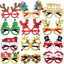 Weihnachtsbrillen für Gruppenveranstaltungen, kreative und lustige Brillen mit Glitzerakzenten und klassischen Weihnachtssymbolen, ideal für