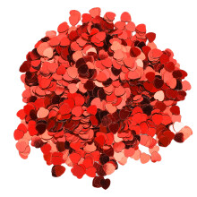Konfetti-Kollektion in Herzform aus roter Folie, glitzerndes Mylar-Konfetti für Tischdekorationen auf Geburtstagsfeiern, DIY-Bastelarbeiten und