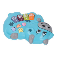 Baby Cow Shape Light Music Piano Toy for Kids Blue, 14cm, AA Battery Slot