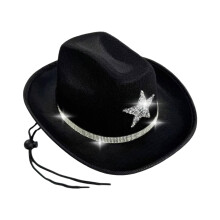 Chapeaux de Cowboy occidentaux pour enfants, chapeau Panama-Noir