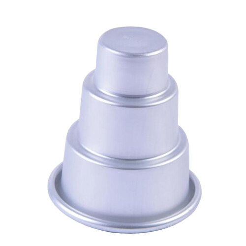 3tier cupcake pan pudding baking pan silver 5.57.5CM