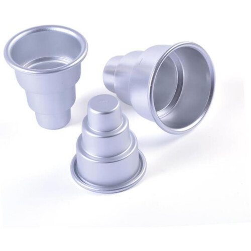 3tier cupcake pan pudding baking pan silver 5.57.5CM 1