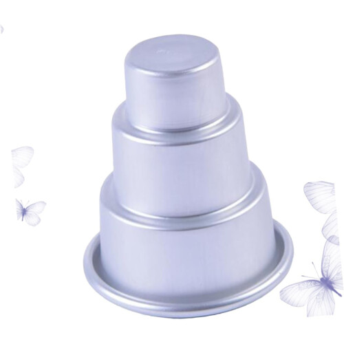 3tier cupcake pan pudding baking pan silver 5.57.5CM 2