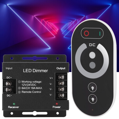 Ελεγκτής Dimmer Ταινίας LED Μονοκάναλου, Ψηφιακός Dimmer DC12-24V PWM με Αλουμινένιο 2