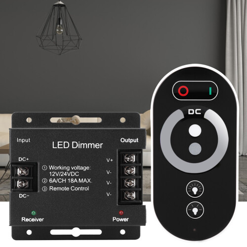 Ελεγκτής Dimmer Ταινίας LED Μονοκάναλου, Ψηφιακός Dimmer DC12-24V PWM με Αλουμινένιο 1