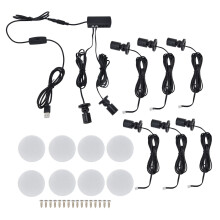 All Aluminum Multipurpose Surface Mount Lighting, Soft Non-Dazzling Under Cabinet Kitchen Lighting, 2 Meters Cable Length, Dimmable Led Puck Lighting