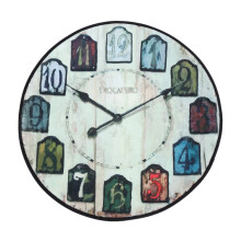 Retro Clock Themed Mat For Dining Room Bathroom Living Room Entrance Hall Study Room Bedroom, Good Gifts Colorful Vivid Pattern Vintage Style Clock Ru