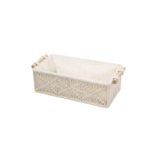 Cutii de depozitare versatile, coș decorativ boho din macrame, realizat artizanal, cu design compact pentru o organizare ușoară