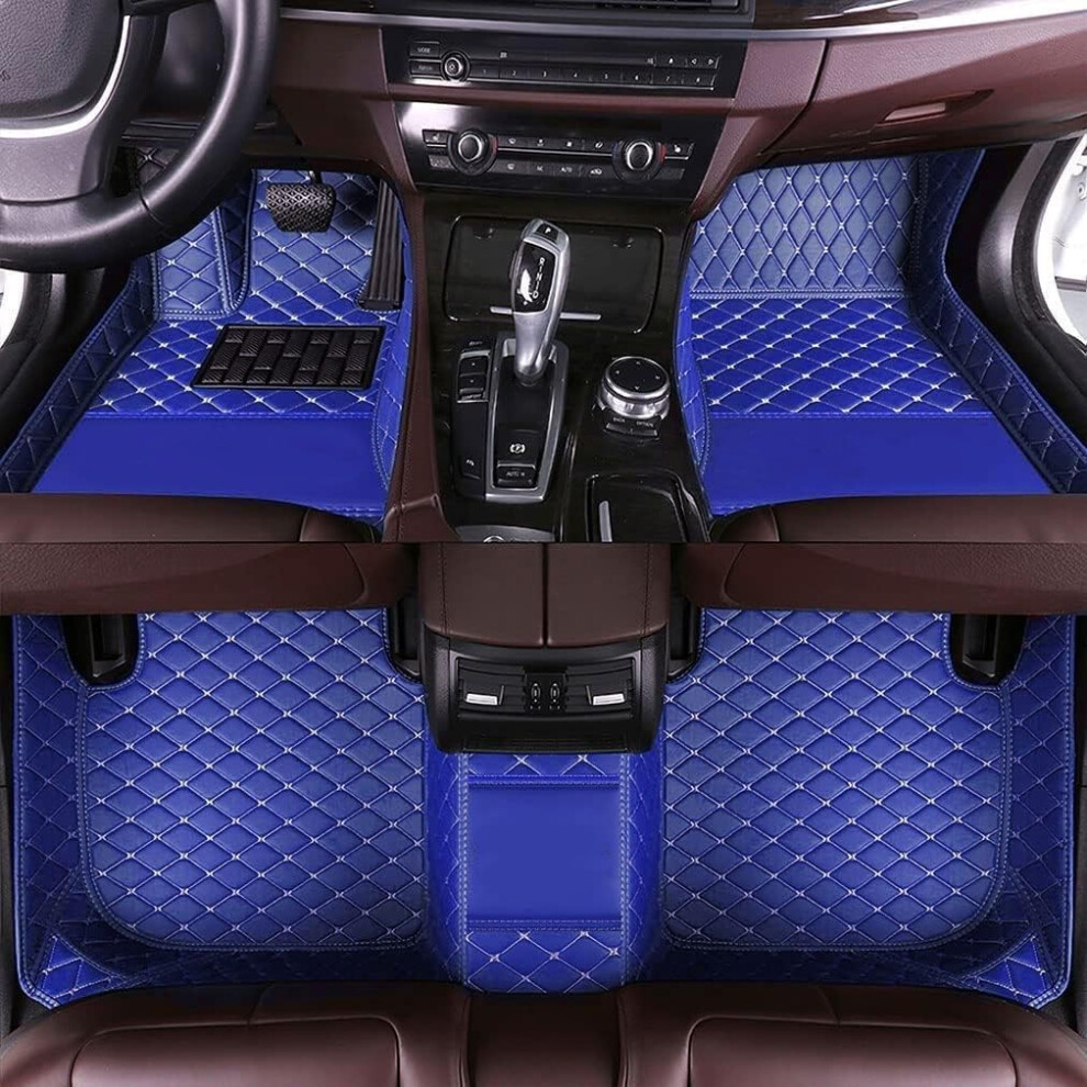 Car Floor Mats All Weather Leather Diamond For Suv Sedan Sports Car Truck Custom Fit Blue 9323874677408
