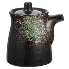 Japanese Soy Sauce Dispenser with Dustproof Lid, Ceramic Seasoning Pot for Kitchen and Restaurant
