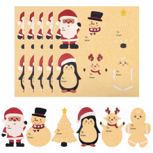 Weihnachtsetiketten, umweltfreundliches Kraftpapier, leicht abziehbar und beschreibbar, festliche Weihnachtsgeschenkanhänger, verschiedene Designs,