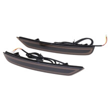 1 Pair LED Rear Bumper Reflector Tail Light for  Forester 2008-2019 Driving Brake Signal Fog Lamp Black Lens