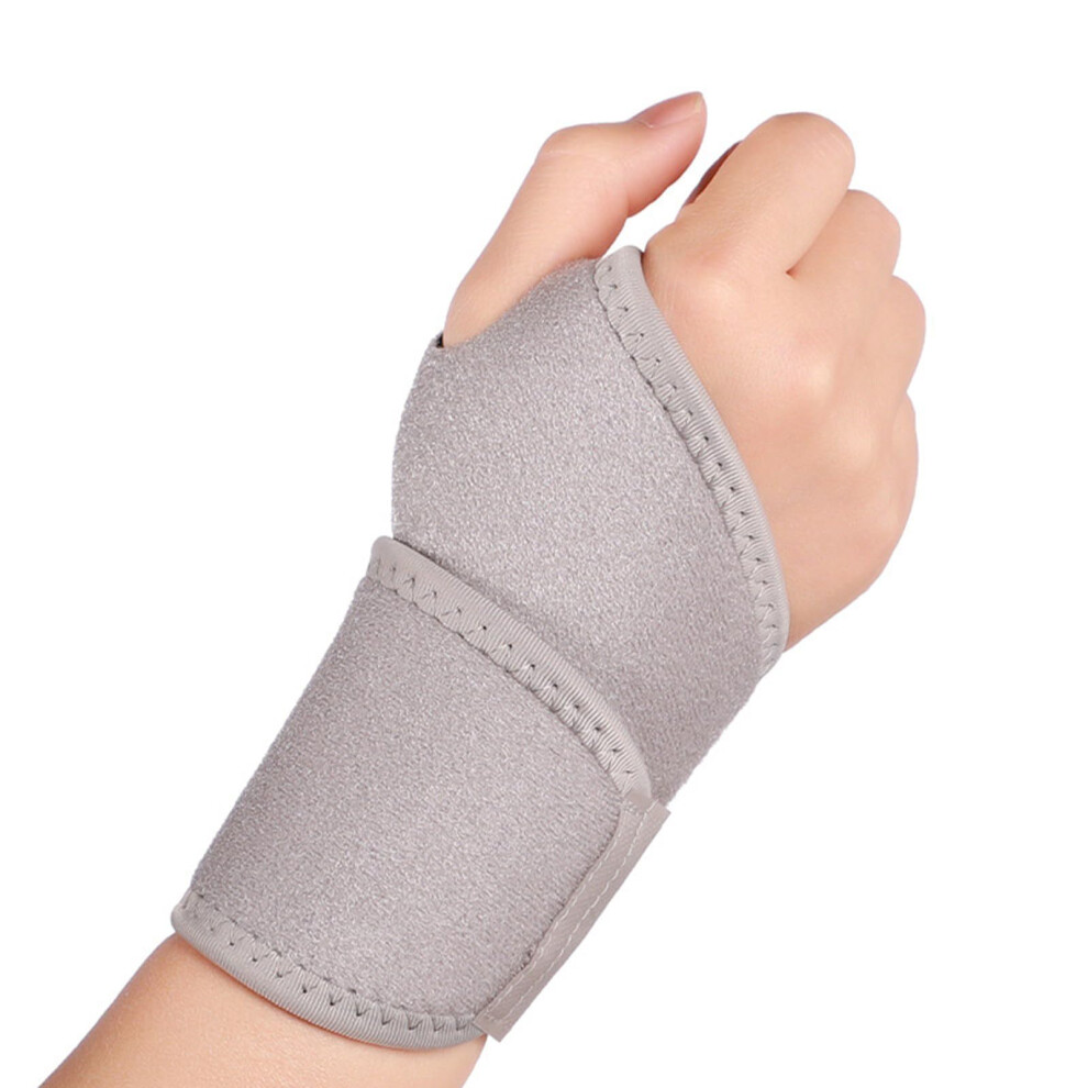 Silver/Grey 2Pcs Adjustable Wrist Brace Elastic Breathable Wrist Support Thumb Spica Splint For Fitness Badminton Basketball