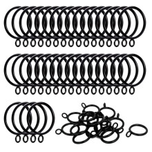 40 Pack 1.5 Inch (38Mm) Inner Diameter Metal Curtain Rings Drapery Eyelet Curtain Rings - Black