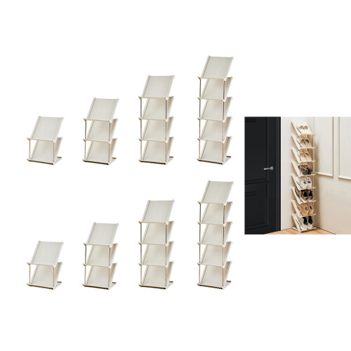 Space saving Shoe Cabinet Stand Holder- Cream White   3 2