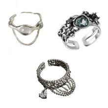 Open Ring Onregelmatige Multi-Line Ring Dames Ring