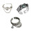Open Ring Onregelmatige Multi-Line Ring Dames Ring 1