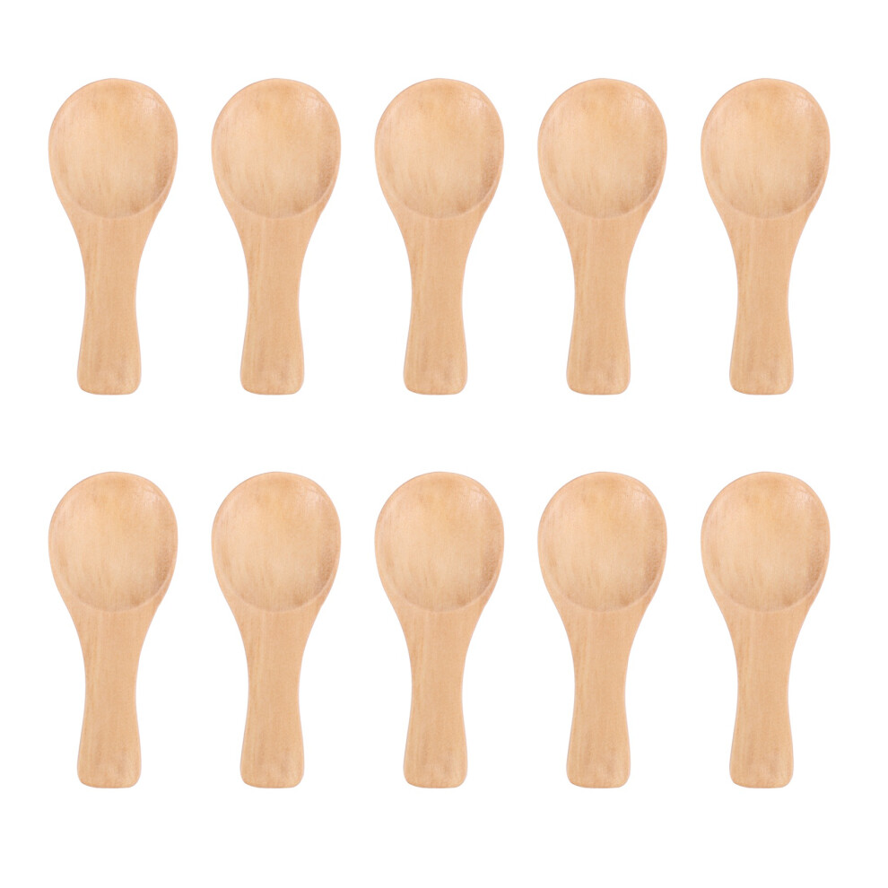 Short Handle 10 Packets Of Small Wooden Spoon, Perfect For Small Jars Of Jam, Spices, Condiments, Seasonings, Sugar, Honey, Coffee, Tea, Mustard, Ice 6133340745011