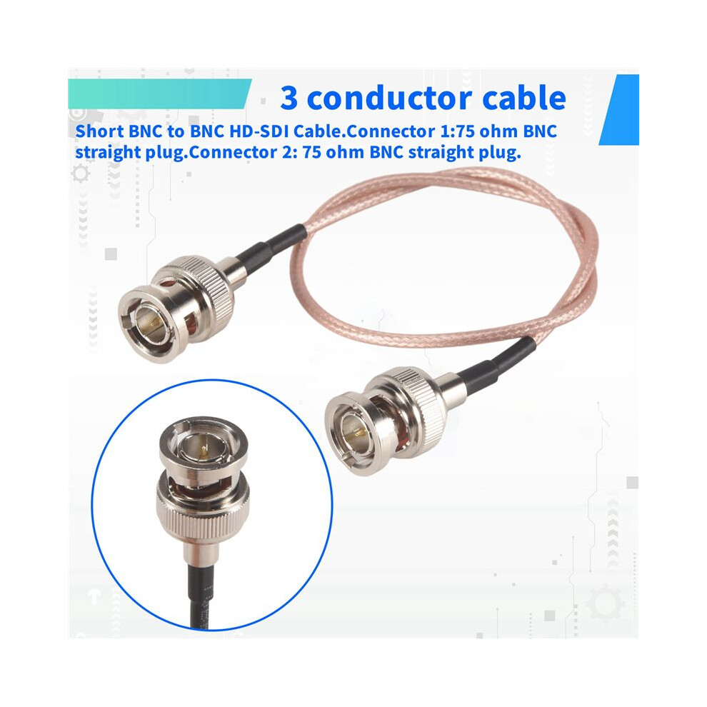 2Pcs 3G Hd Sdi Cable Bnc Cable 30Cm 75 Ohm For Cameras Bmcc Video Equipment Supports Hd-Sdi 3G-Sdi 4K 8K Sdi Video Cable 4713960819914