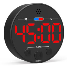 Visuell Digital Timer med LED-Skärm - Idealisk för Kök, Klassrum, Produktivitet, Barn - Magnetisk, Högt Larmröd