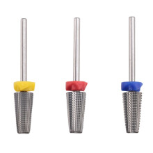 3 Pieces Nail Carbide 5 in 1 Bit Multi-Function Tapered Shaping Nail Drill Carbide Nail Drill Bit Use for Both Left