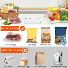 Scelleuse de Sacs Rechargeable 2 en 1, Thermoscelleuse avec Coupe pour Sacs à Chips, Stockage Portable des Aliments, Fraîcheur des Collations