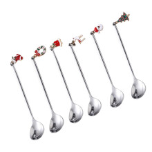 Christmas spoon kitchen machine cooking utensils coffee spoon stir spoon teaspoon stainless steel silver