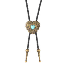 Cravate tressée Punk, Bolo, accessoire de collier-Bronze ancien