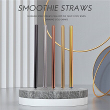 Reusable Drinking Straws-Wide Boba Straws Straws Smoothie Bubble Tea Milkshakes Straws with Cleaning Brush,Carry Bag