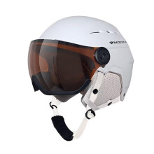 Ski Helmet and Goggles Snowboard Integrated Men Women Protective Equipment Removable Ski Goggles White M