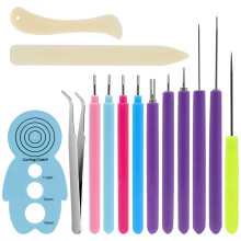 14 StüCk Papier Quilling Werkzeug Teile Schlitz Kit, Verschiedene GrößEn, Roll EisstockschießEn Quilling Nadel Stift für Kunst Handwerk, Mach Es