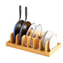 Topfdeckel-Organizer Aus Bambus für Schrank und Küchentheke, Pfannendeckel-Organizer im Schrank, Topfdeckelhalter, Blechpfannenständer