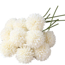 Artificial Flowers Chrysanthemum Flowers Bouquet 10Pcs Present for Important People Glorious Moral(White)