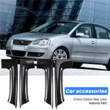 4 StüCk Auto Aufkleber ABS Kohle Faser Korn Innen TüR Armlehne Dekoration Abdeckung für Golf 6 MK6 2009-2013