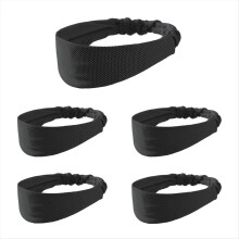 Zwarte sportieve hoofdband, zweetabsorberend en ademend, voor lente en zomer.