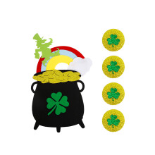 Unieke vilten decoraties voor Patricks Day-gouden muntpotstijl