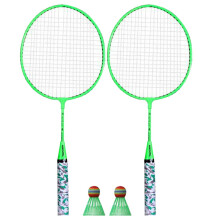 Badminton SchläGer für Kinder,FederbäLle SchläGer Sports Set mit 2 BäLlen für Kinder Spieler Drinnen Draussen Sport GrüN