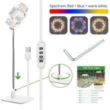 Luzes de Cultivo de Plantas para Plantas de Interior, Luz LED de Espectro Total para Plantas com Suporte RemovíVel, Luzes de Cultivo com Temporizador