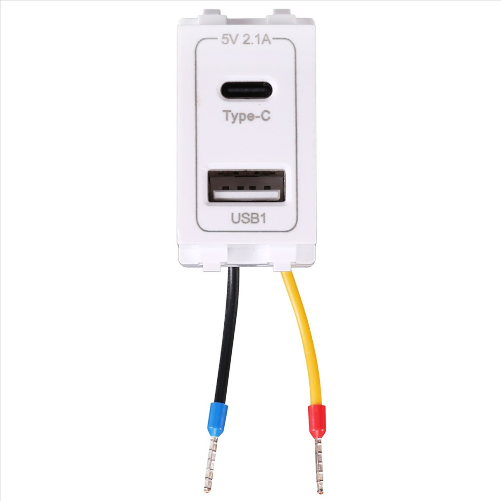 New Usb Type-C Dual Port Power Module 220V Socket 5V 2.1A Phone Chargi 4853841120453