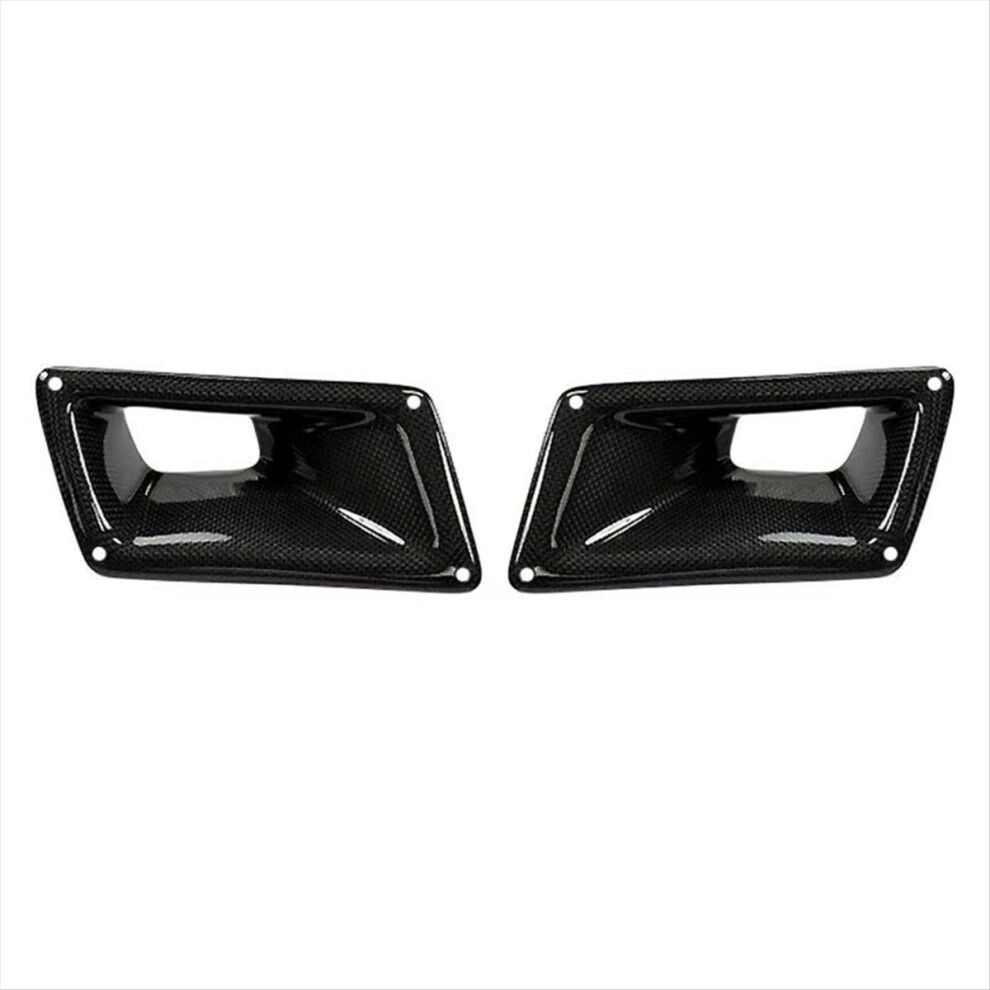 1Pair Real Carbon Fiber Front Engine Air Vent Bumper Bonnet Scoop Cove 4853841120521