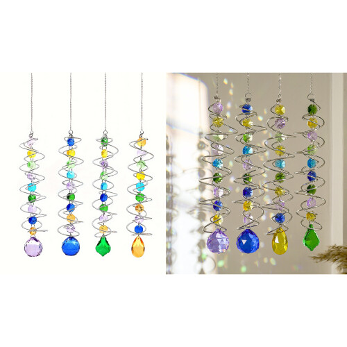 3D Tailwinds Rotating Crystals Ball Suncatchers Rotating-Green 2