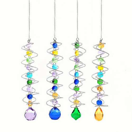 3D Tailwinds Rotating Crystals Ball Suncatchers Rotating-Green 1