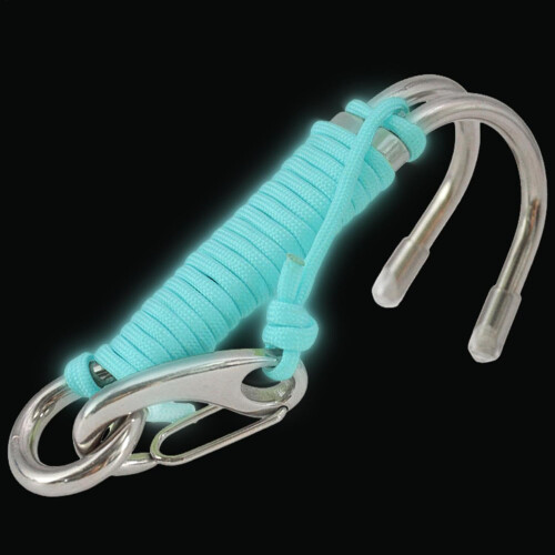 Double Reef Hook Stainless Steel Diving Hook with Rope Sky Blue 2