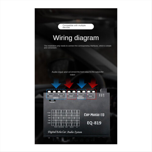 EQ-819 Auto-equalizer Multifunctionele auto-audio-equalizer afstem-crossoverversterker 2