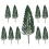 10Pcs Pine Trees 1:25 Model Train Railway Building Green Tree for O G 5