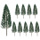 10Pcs Pine Trees 1:25 Model Train Railway Building Green Tree for O G 3