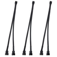 3Pcs PWM Fan Splitter Cable 2Way 4Pin Y Sleeved Extension Power Cable 1To2 Converter for PC Motherboard,Computer CPU Fan