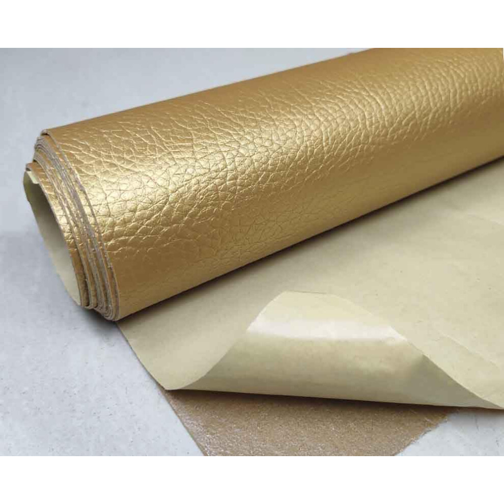 Self Adhesive Leather Patch Tape For Furniture And Couch Vinyl Upholstery (Gold, 12X50 Inch) 9339159879856