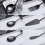 6-Piece Serving Flatware Silverware Set, Serving Utensil Set,Include Cake Server, Slotted Serving Spoon Black 2
