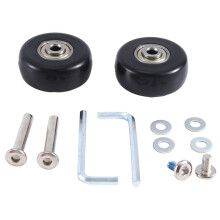55X18Mm Ensemble de 2 Roues de Rechange de Valise à Bagages, Roulettes Pivotantes en PU Roulements en Acier au Carbone Kits de RéParation